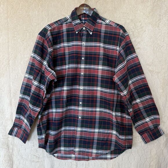 VINTAGE Polo‎ Ralph Lauren Plaid 100% Cotton Men's Button Up Long Sleeve Sz L - Picture 11 of 11